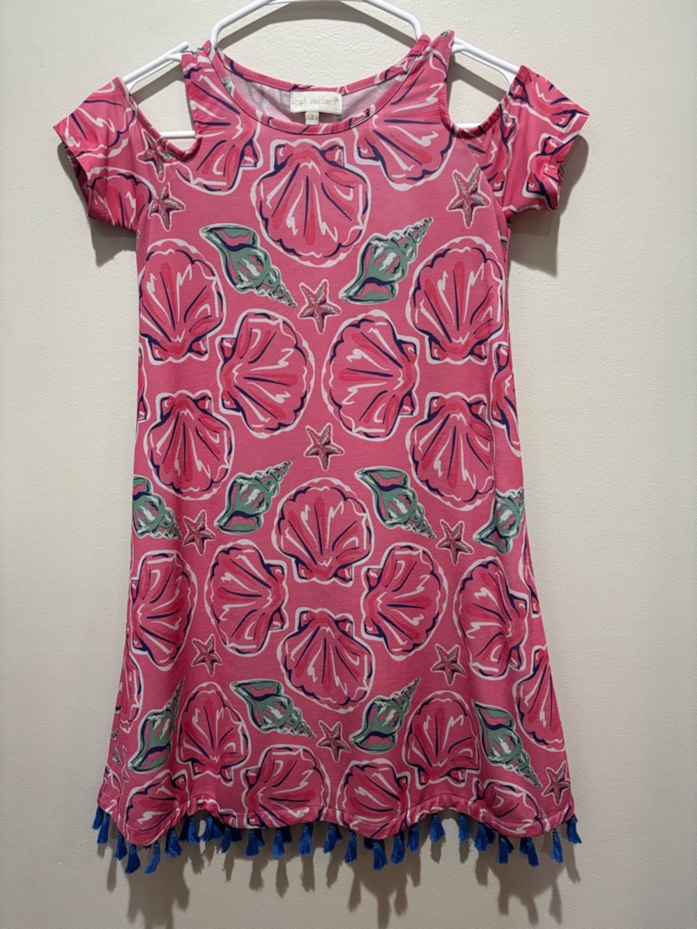 Simply Southern Girls Wilmington Cold Shoulder Dress Seashell Starfish Nautical